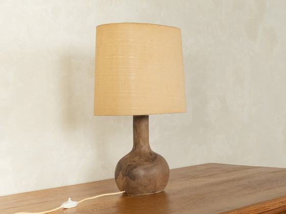 1970s Table Lamp with Ceramic Base – Textile (photo 3 of 8)