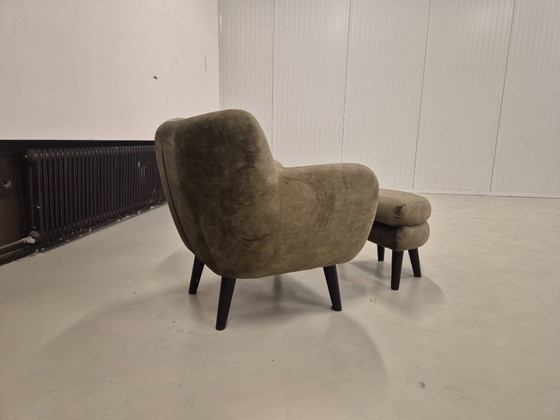 Image 1 of 50 % DE RÉDUCTION EN MAGASIN D'EXPOSITION - Fauteuil George + Repose-pieds - Vert
