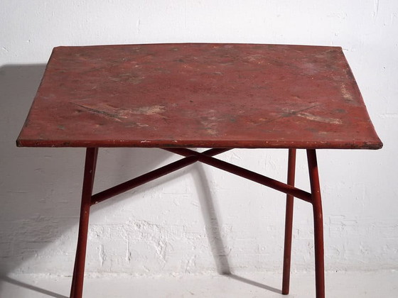 Antique red outdoor table (c.1920) #13, Garden tables, Iron, Vintage (photo 14 of 18)