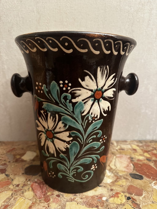 Antique terracotta white wine bucket, 25 cm high