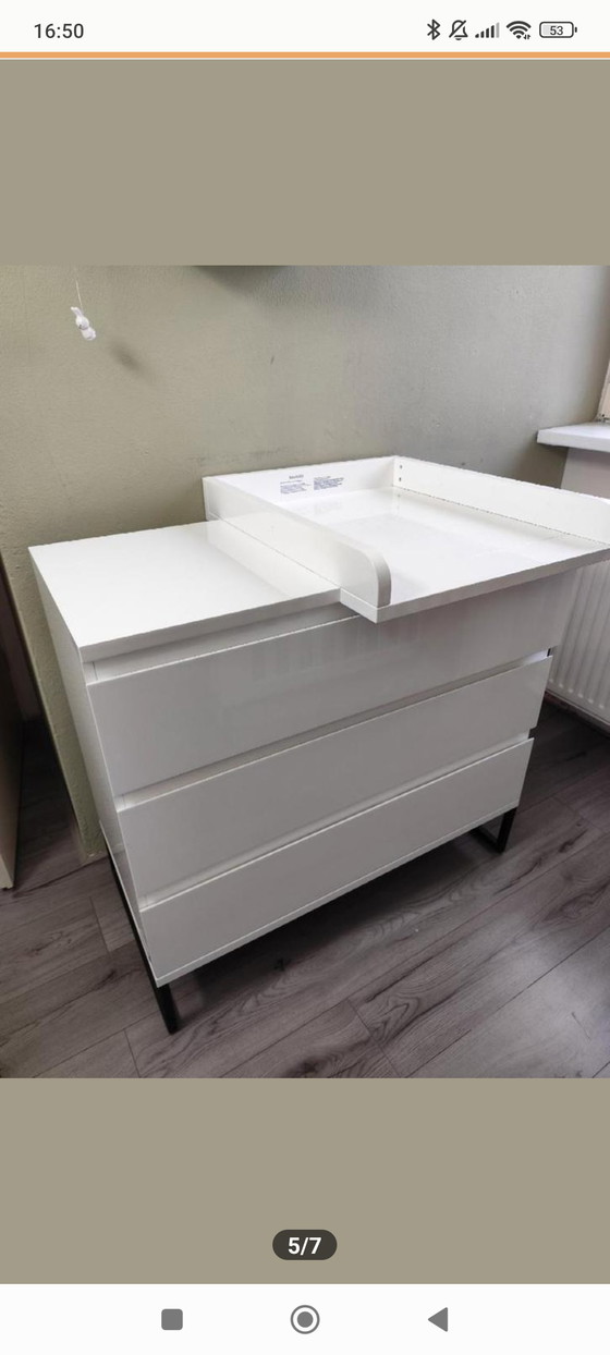 Image 1 of Cameretta completa per neonati bianca lucida con fasciatoio