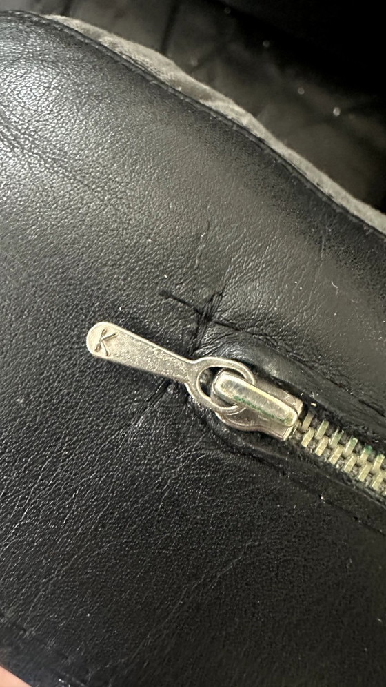 Image 1 of Scandinavische 3-zits leren bank, Zweden, 1950