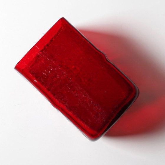 Image 1 of Mid-Century Modern Red Glass Vase by Christer Sjögren, Lindshammar, Sweden
