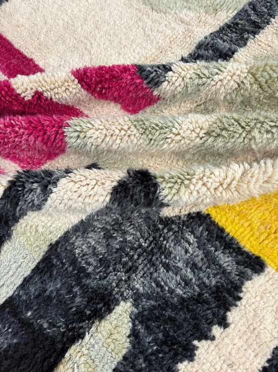 Image 1 of TAPIS MAROCAIN BERBERE 200x260 cm , Tapis coloré Beni Ourain, Tapis en laine fait main, Tapis shaggy, Tapis berbère décoratif, T