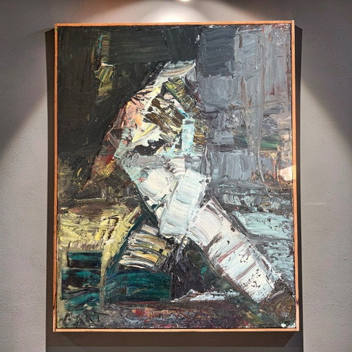 Bart de Graaf, Wassenaar - peinture de portrait cubiste abstraite des années 1970