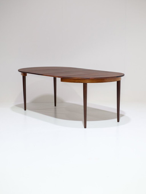 Extendable round dining table Skovmand & Andersen rosewood vintage