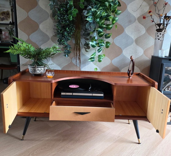 Mid-century Vintage kaptafel/tv meubel/stereokast – rockabilly, tv-meubelen, Wood (photo 5 of 15)