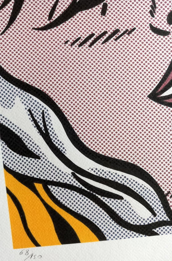 Image 1 of Roy Lichtenstein – Lithographie La Fille de la Cabane - encadrée