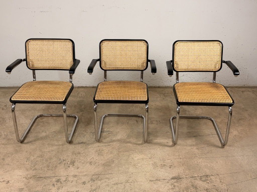 S64V Cantilever fauteuil van Marcel Breuer voor Thonet, set van 3