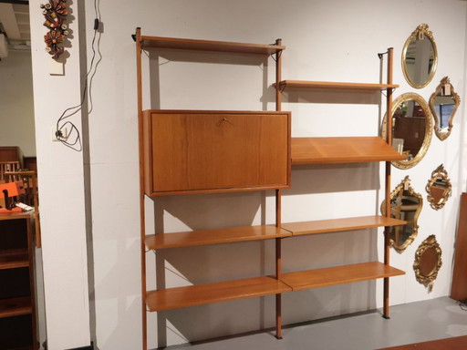 Sistema de pared vintage Olof Pira Suecia Teca