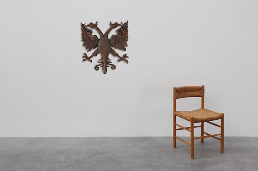 Large Bronze Double-Headed Eagle Wall Plaque, Belgium, 1950s