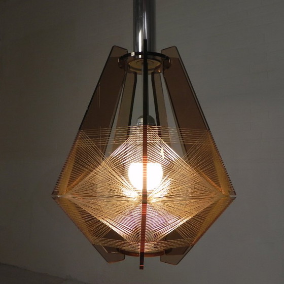 Vintage plexiglas en nylondraad hanglamp Paul Secon voor Sompex, jaren 60 – Hanglampen, Plastic (photo 22 of 25)