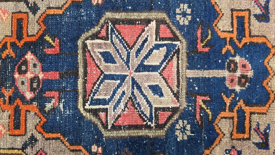 Image 1 of Handgeknoopt oosters wol antiek Kaukas Kazak tapijt nomad 122x195cm
