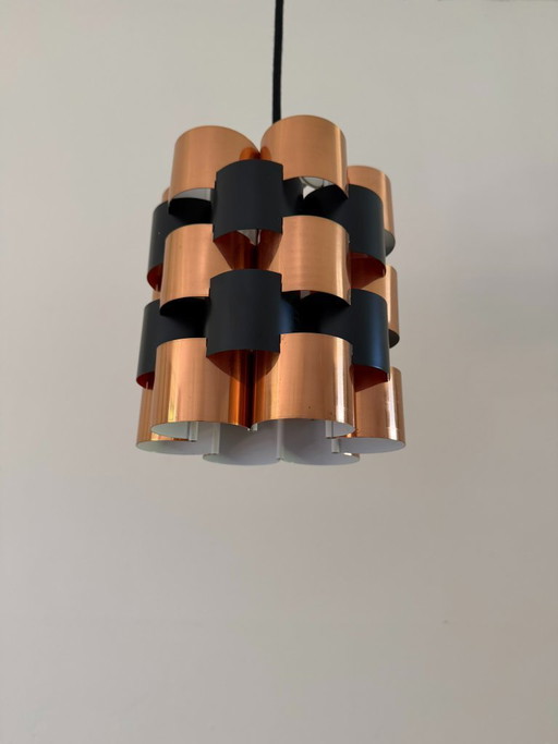 Suspension vintage Werner Schou Coronell Elektro en laiton – Design danois moderne du milieu du XXe siècle