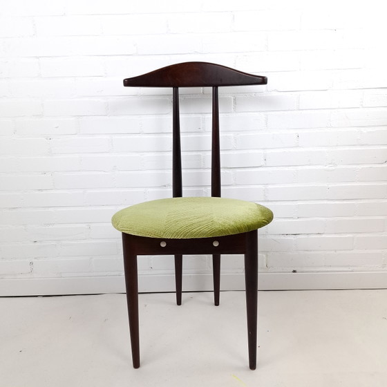Vintage Dressboy Stoel Jaren 60 Mid Century Modern – Eetkamerstoelen, Textile, Wood (photo 3 of 8)