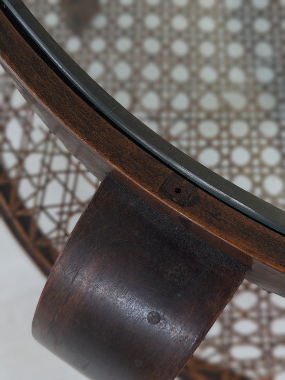 Image 1 of Gustavo Pulitzer Finali - Coffee Table - Wood, Glass, Vienna Straw