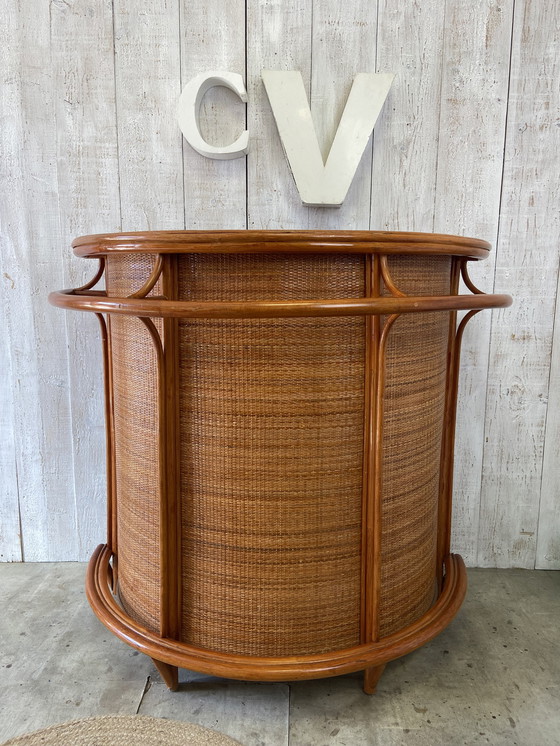Image 1 of Bar in rattan vintage