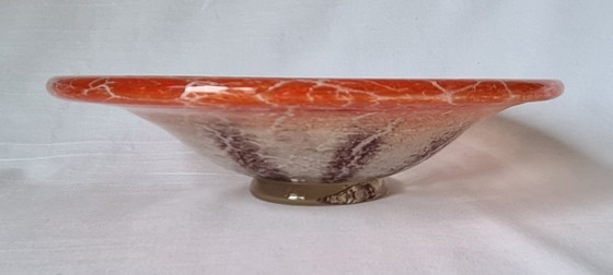 Bol en verre WMF Ikora K. Wiedmann Art Déco Rouge Rare avec étiquette d'origine 24,5 cm (photo 6 of 15)