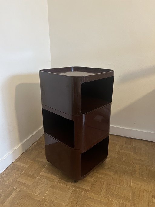 Kartell Brown vintage componibili by Anna Castelli square
