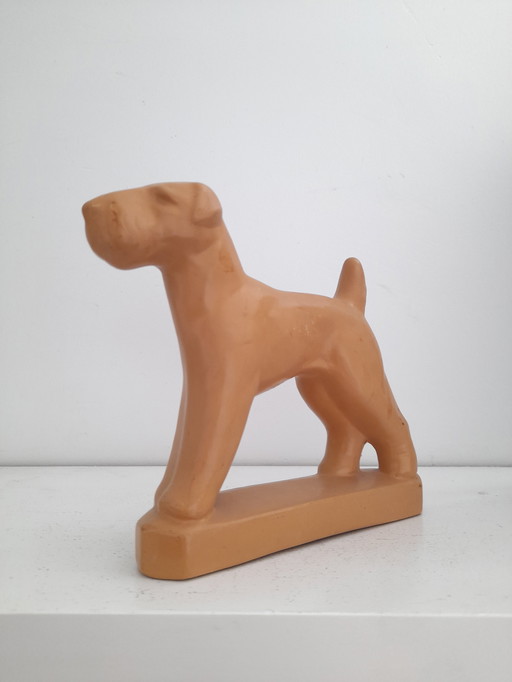 Art Deco Ceramic Airdale Terrier Dog