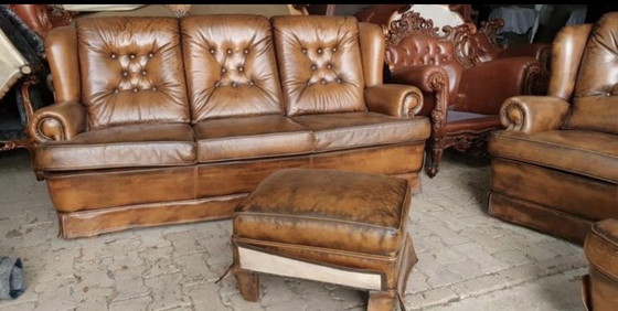 Image 1 of Chesterfield 3+2+1 leder