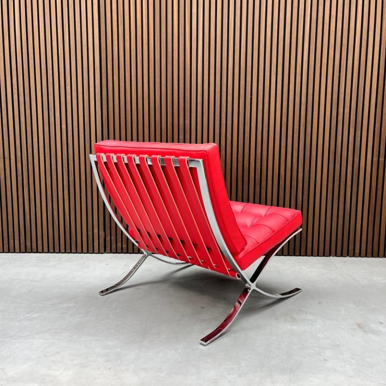 Knoll Barcelona Red Barcelona Chair Knoll Barcelona Chair, Leather