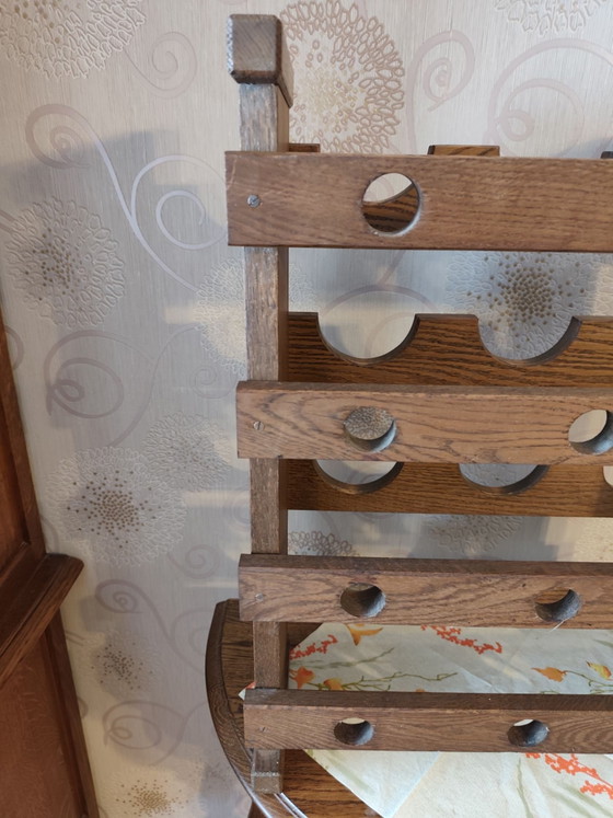 Vintage Brutalist Wine Rack – Metal, Wood (photo 9 of 11)
