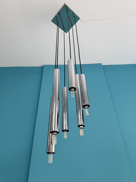 Image 1 of Hanglamp in ruimtetijdstijl van Motoko Ishii voor Staff, 170 cm, jaren 70.
