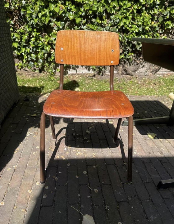 Image 1 of Retro schoolbankje met bijpassend stoeltje