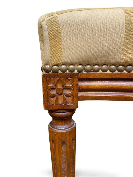 Image 1 of 2x Louis XVI Medaillon Stoelen - XIXe eeuw - Crème/honingkleur