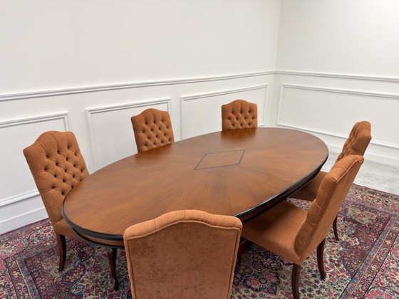 Large oval Art Deco Conference and Dining table – Wood (photo 2 of 11)