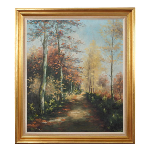 Peinture "The Forest Road", design scandinave, années 1970