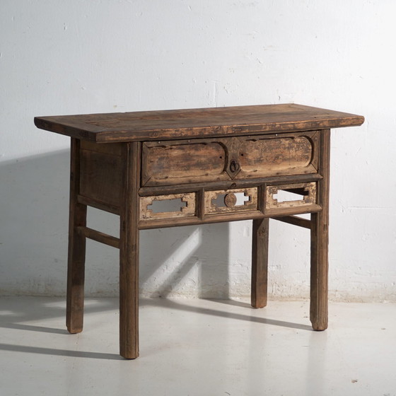 Consolle cinese antica con traforo geometrico – Cina, circa 1900 – Console, Wood, Iron (photo 8 of 40)