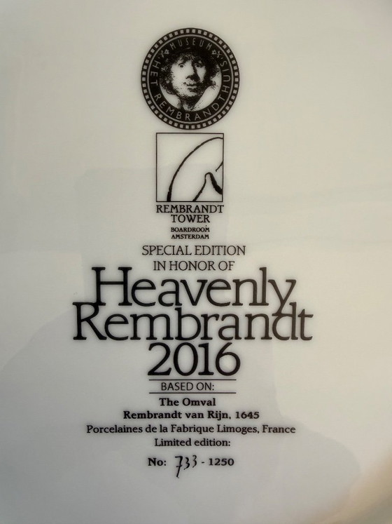 Image 1 of Plato de porcelana de Limoges – Edición limitada Heavenly Rembrandt 2016 733/1250