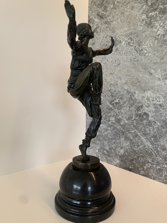 Image 1 of Statua in bronzo Art Déco di una ballerina di Pierre Lauel