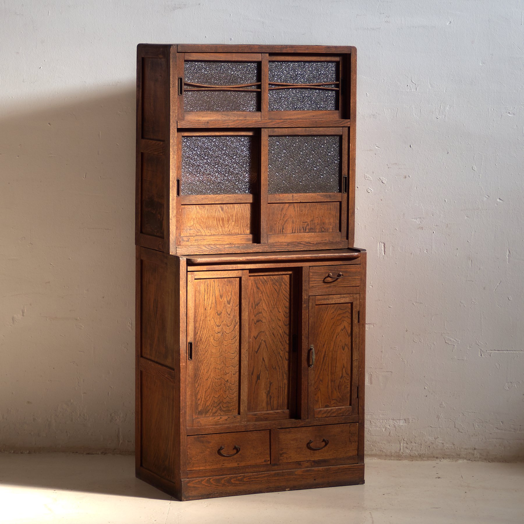 Antique Japanese mizuya dansu in keyaki wood | Sideboard second