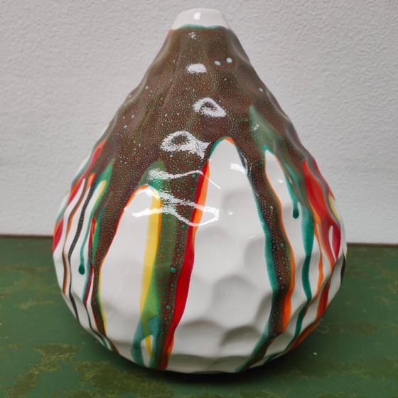 Image 1 of Vaso vintage di metà secolo, vaso per fiori. Ceramica smaltata.