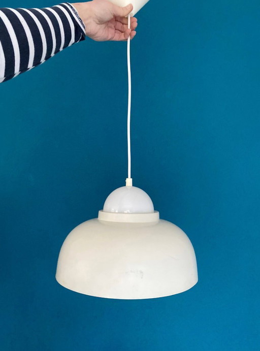 Lampada a sospensione vintage a forma di fungo, in metallo e acrilico, stile Space Age