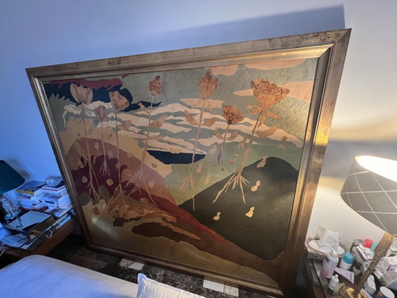 Image 1 of Limitierte Auflage: Kopfteil aus Art-Deco-Holz und Intarsien