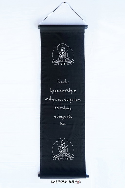 Een Unieke Wanddecoratie of Meditatiebanner, met een Levensbeschouwelijke Uitspraak