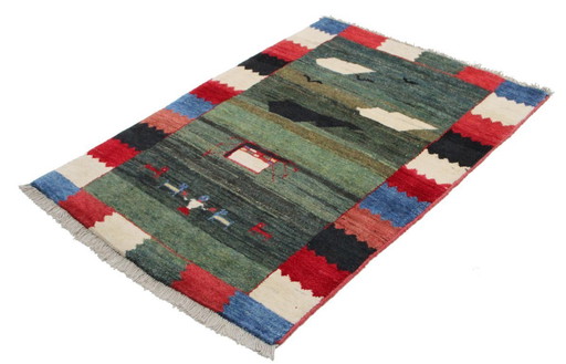 Original Perserteppich Gabbeh Ghashghai Orientteppich 154 cm x 110 cm Alt Natur