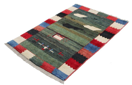 Image 1 of Original Perserteppich Gabbeh Ghashghai Orientteppich 154 cm x 110 cm Alt Natur