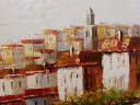 Dipinto 140x70 cm Pittura acrilica Veduta di un villaggio dell'Europa meridionale