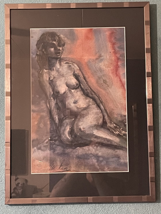 Image 1 of Dos estudios de desnudos enmarcados y firmados por Veer, un conjunto de dos piezas procedentes de una herencia.