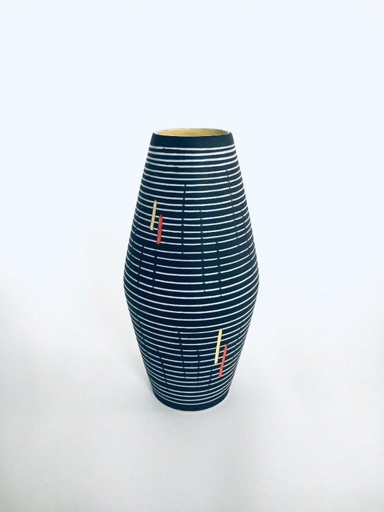 Image 1 of Midcentury Art Pottery Studio "Staufen" Vase by Liesel Spornhauer for Schlossberg Ceramic, Germany 1950's