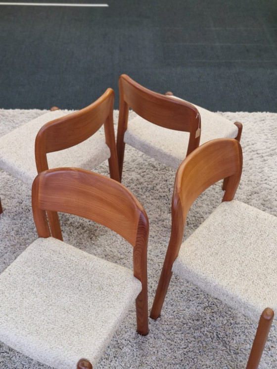 Image 1 of Ensemble de 4 chaises de salle à manger danoises en teck