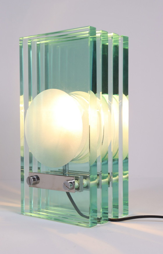 Image 1 of Set of 2 table lamps/glass objects by Giorgio Reggiori for Gallotti & Radice, 1960s, Italy