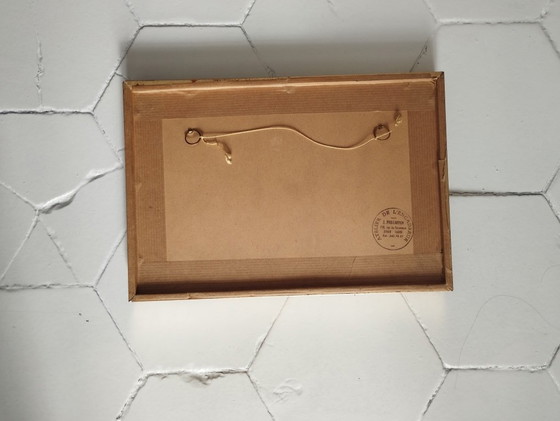 Image 1 of Hameau en hiver - Gouache signée Auzenet