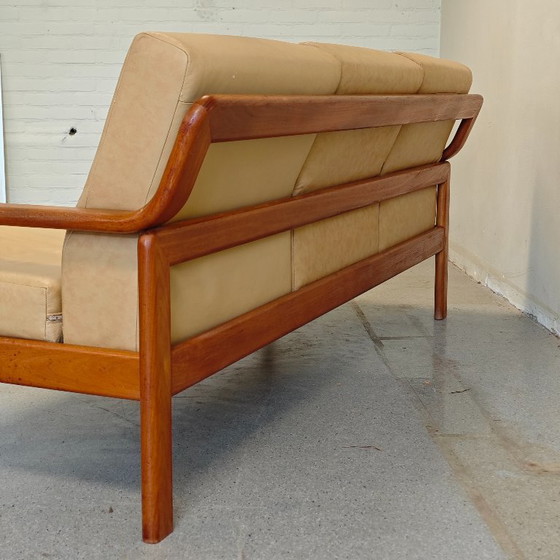 Divano vintage a 3 posti L. Olsen En Søn Møbelfabrik – Divani 3 posti, Leather, Wood (photo 8 of 11)