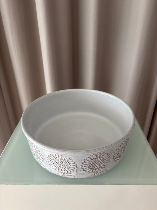Bol en céramique vintage Ceramano Feuerkrone Sunflower – Allemagne de l'Ouest, années 1970
